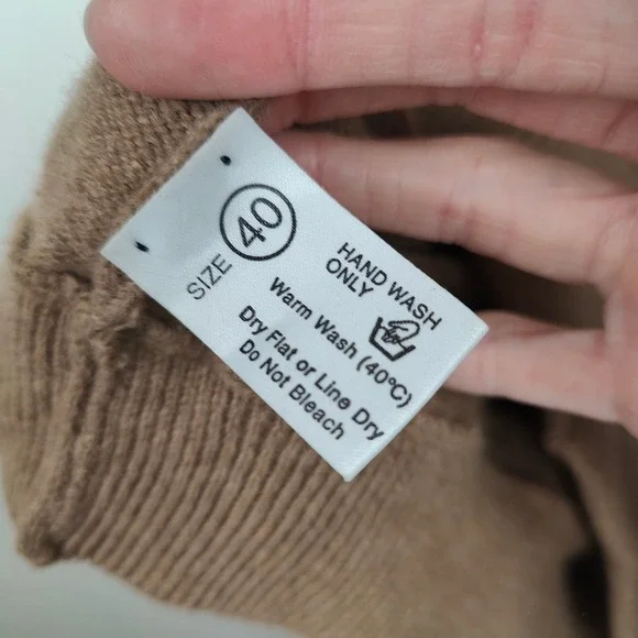 Carroll & Co Sweater Mens 40 Tan Wool Angora Crewneck Raglan Scotland Old Money - Picture 8 of 10